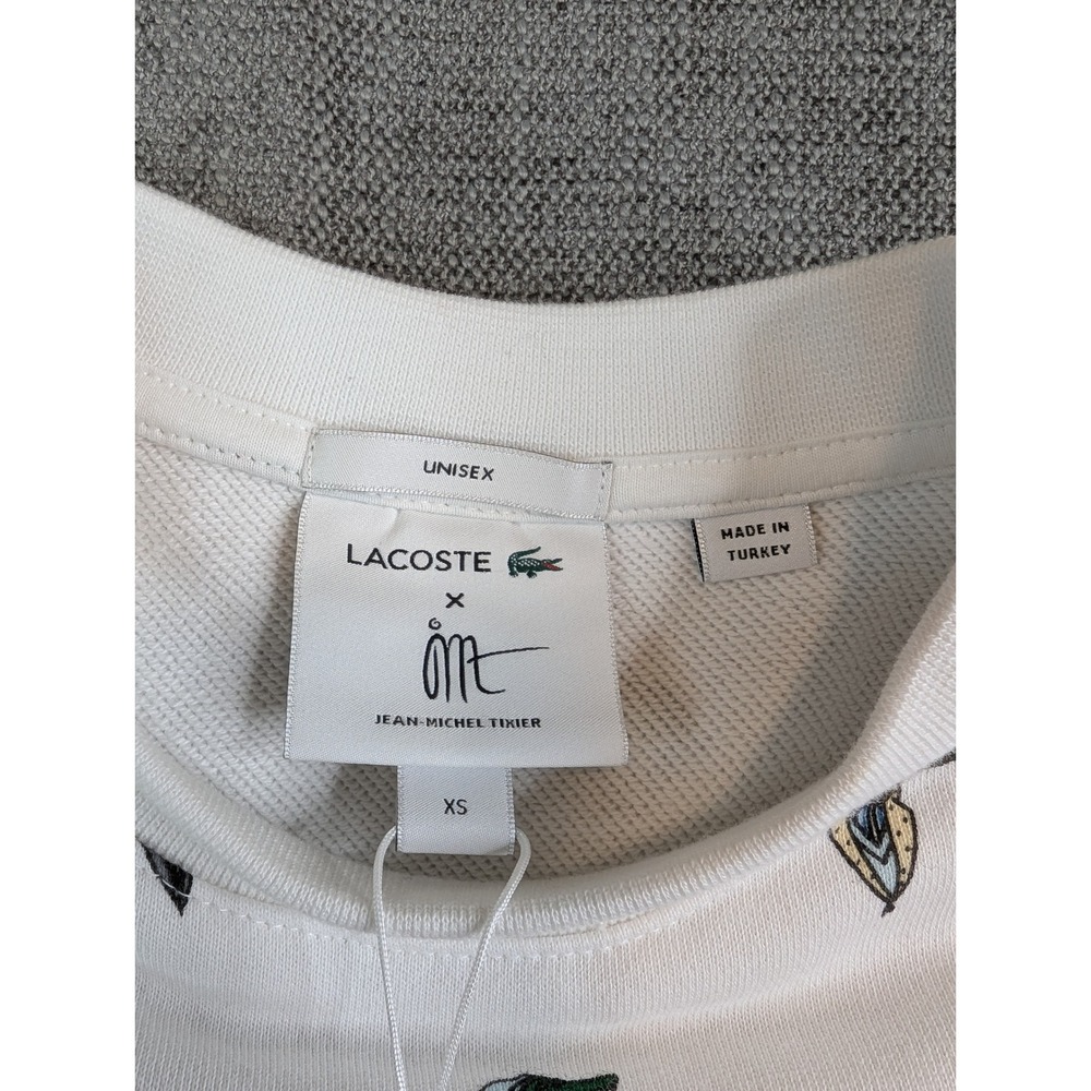 Lacoste x Jean Michel Tixier Sweatshirt Unisex XS White Croco Series AOP Sweater - Picture 6 of 7